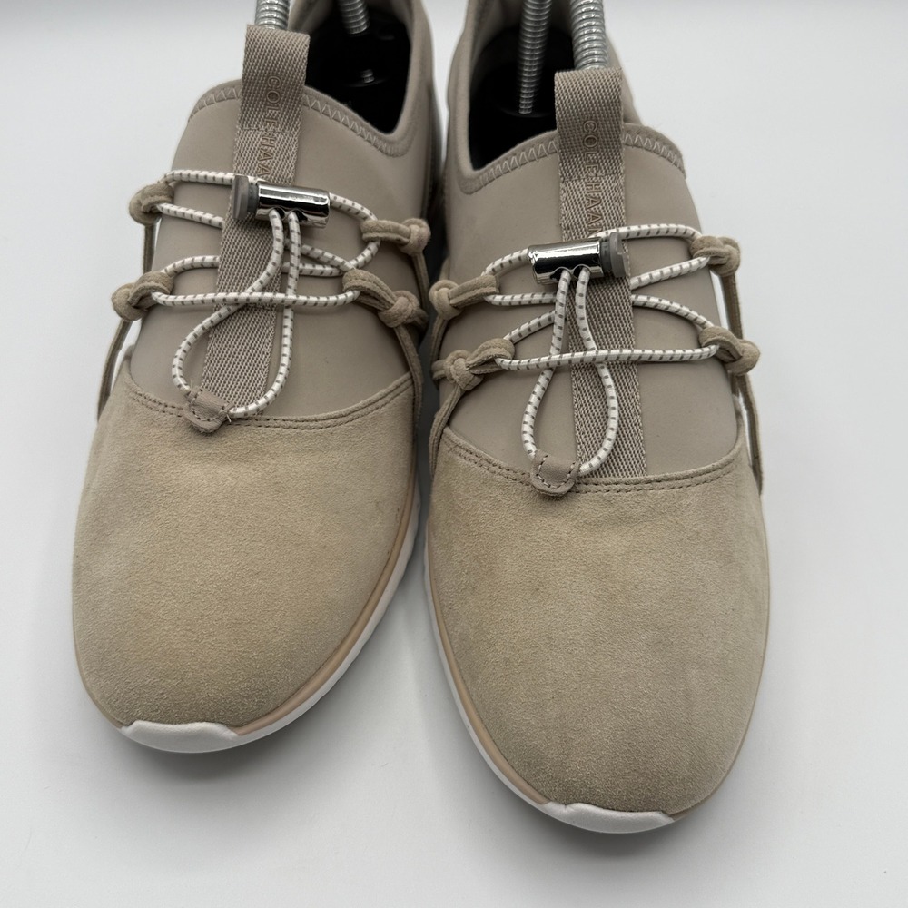 Cole Haan StudioGrand Sneakers Womens 9B Taupe Leather Suede Bungee W12366 - Picture 2 of 9